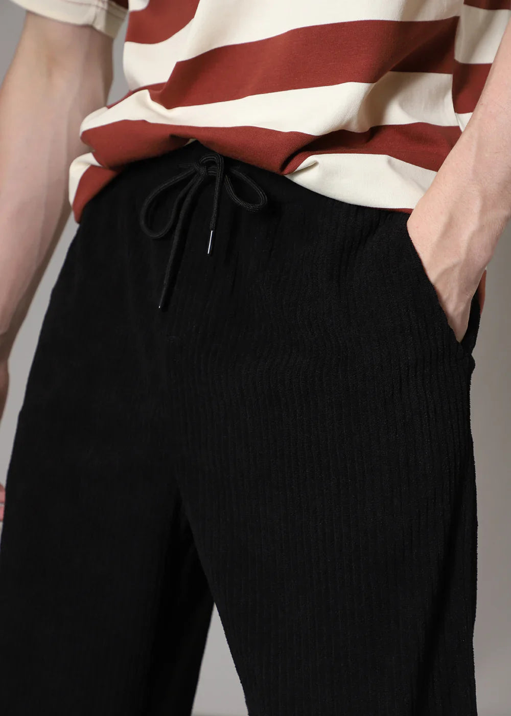 Pantaloni a tubo a coste