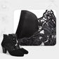 VelvetBloom™ - Chic Lace Ankle Heels